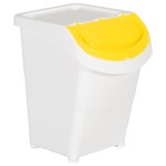 (White, 120L) vidaXL Stackable Trash Can with Lid, Set of 3, Made of PP Material